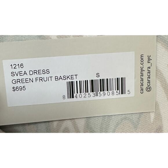 Cara Cara Svea Dress Green Fruit Basket Size Small New with tags - Picture 5 of 6